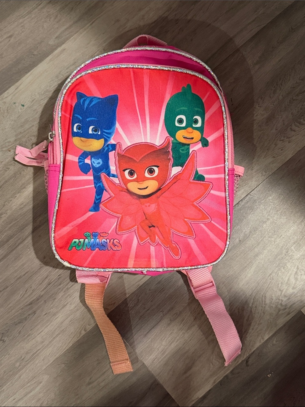 PJ Masks Pink Kids Backpack - Red, Pink, Blue, Green
